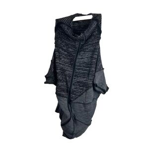 DEMOBAZA Sweater Futuristic Asymmetrical Zip Knit Tunic